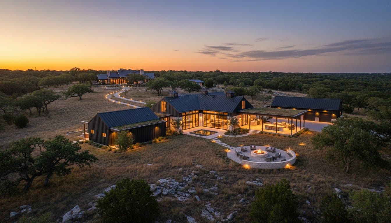 The Compound: multi-program barn from above